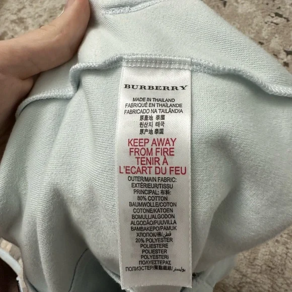 Burberry Baby Boys Blue One Piece Outfit Size 9 Months - Picture 4 of 4